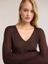 Lurex V-neck viscose sweater image number 3
