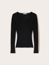 Ribbed knit top with square neckline image number 3