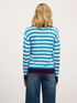 V-neck striped knit pullover image number 1