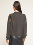 Melange sweater with lace inserts image number 1