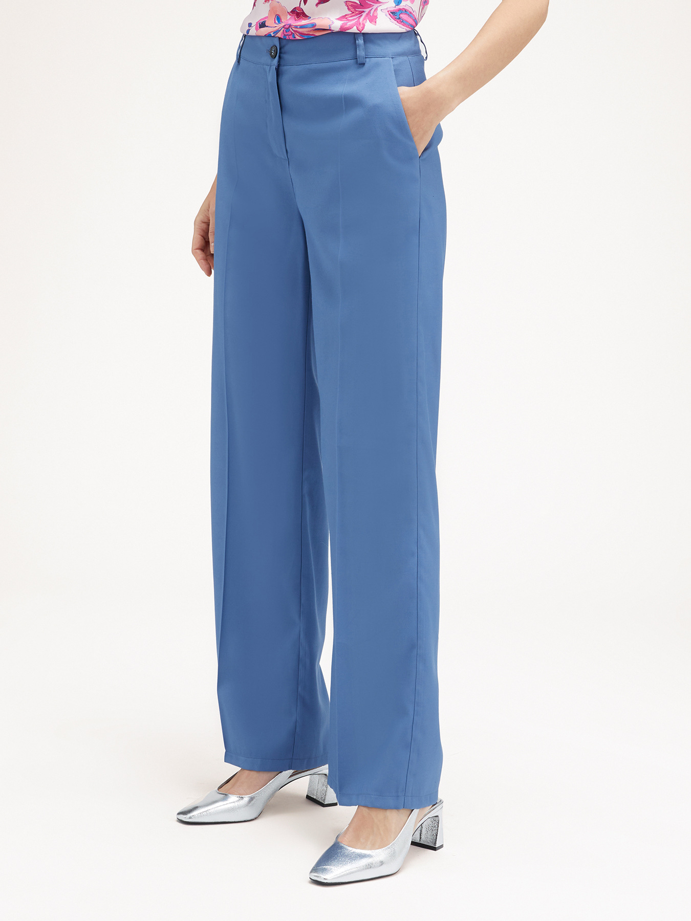 Flowing palazzo trousers image number 0