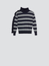 Striped turtleneck with ruching image number 3