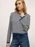 Striped knit pullover image number 2