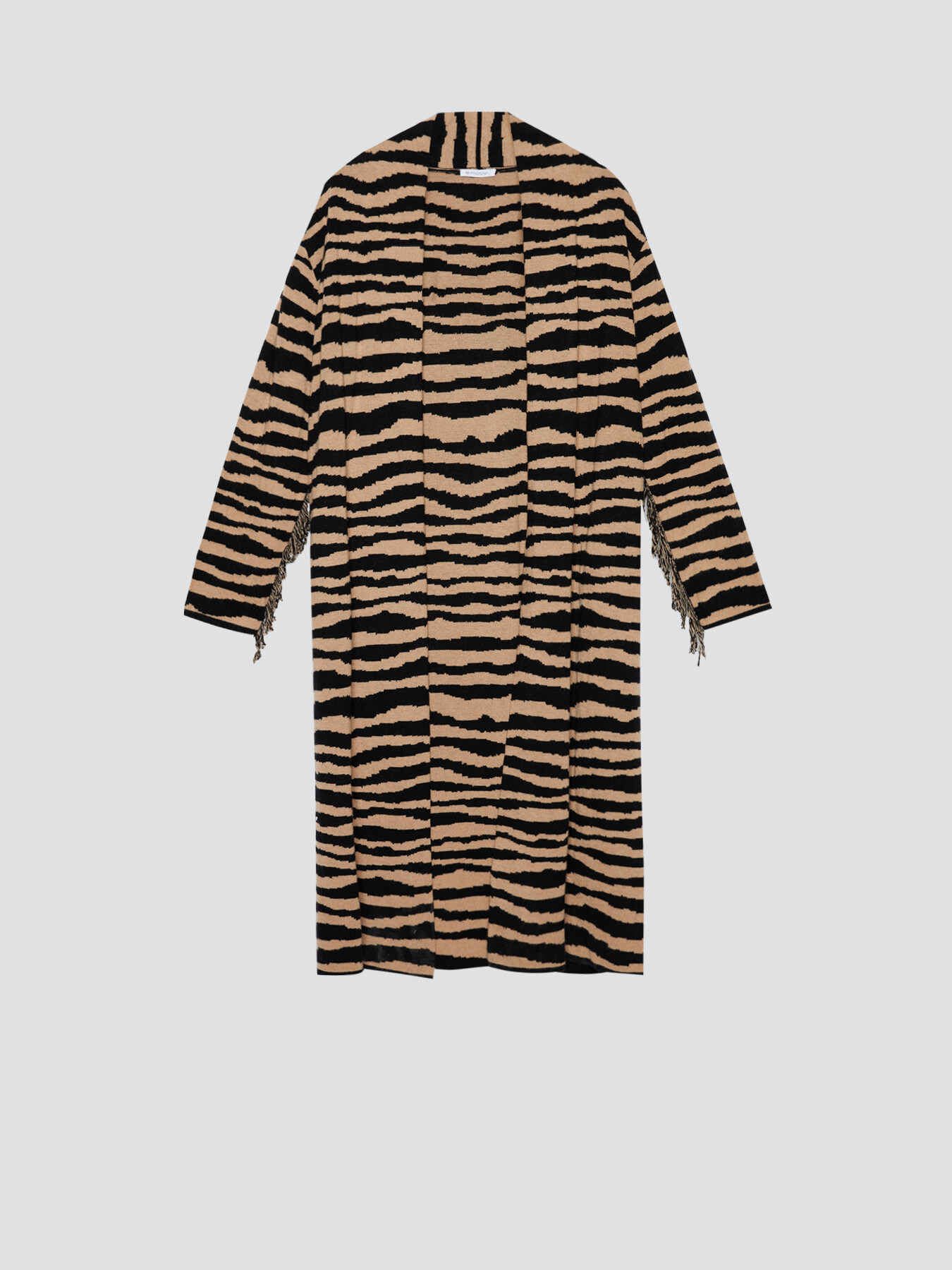 Long zebra pattern cardigan image number 3