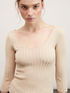 Gerippter Lurex-Pullover mit weitem Halsausschnitt image number 2