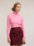 Turtleneck sweater with asymmetrical ribbed knit image number 3