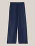 Flowing lyocell denim-effect palazzo trousers image number 3