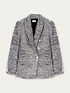 Jachetă maxi la două rânduri de nasturi, din tweed lurex image number 3