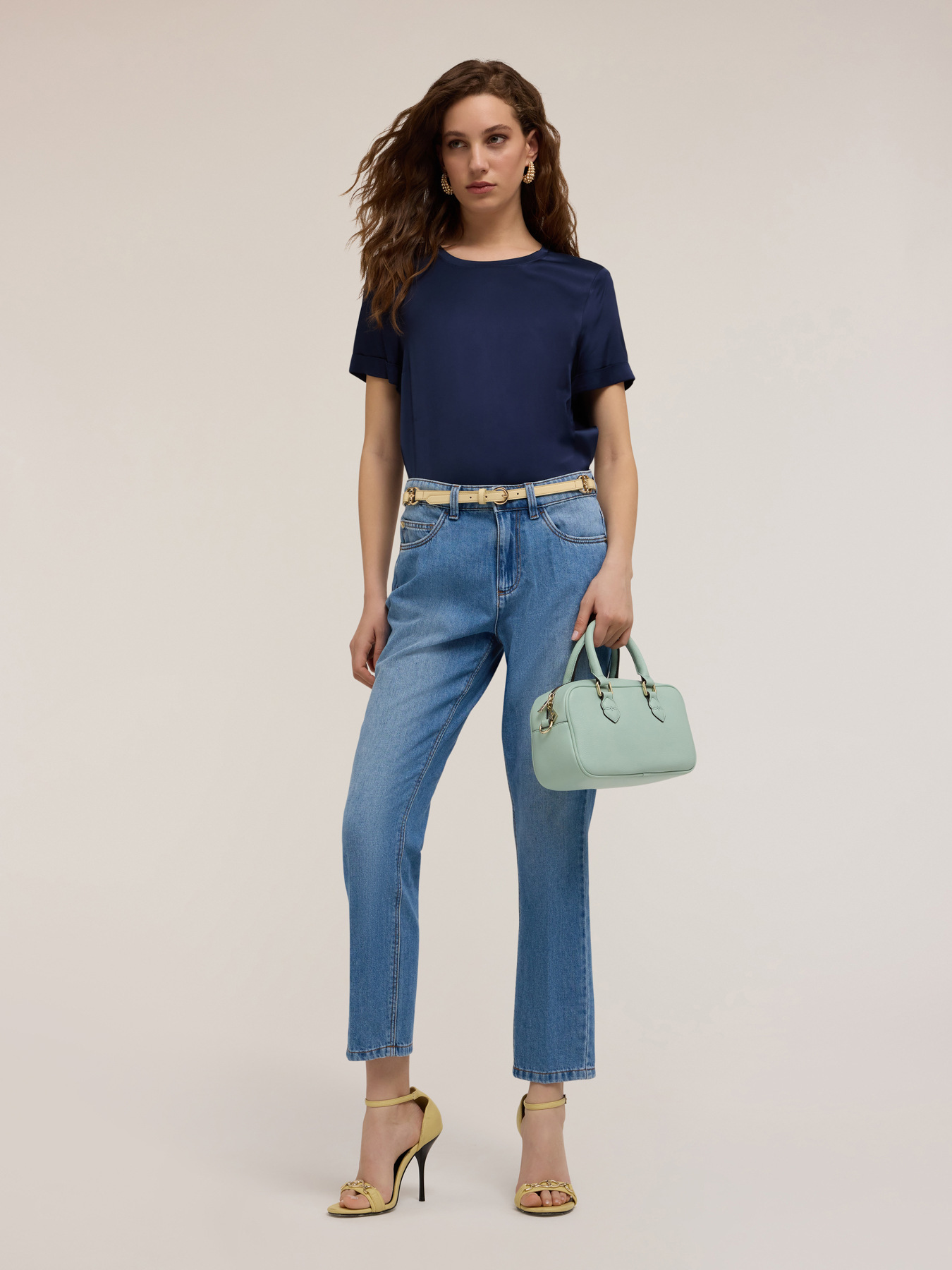 T-shirt basic in raso image number 0