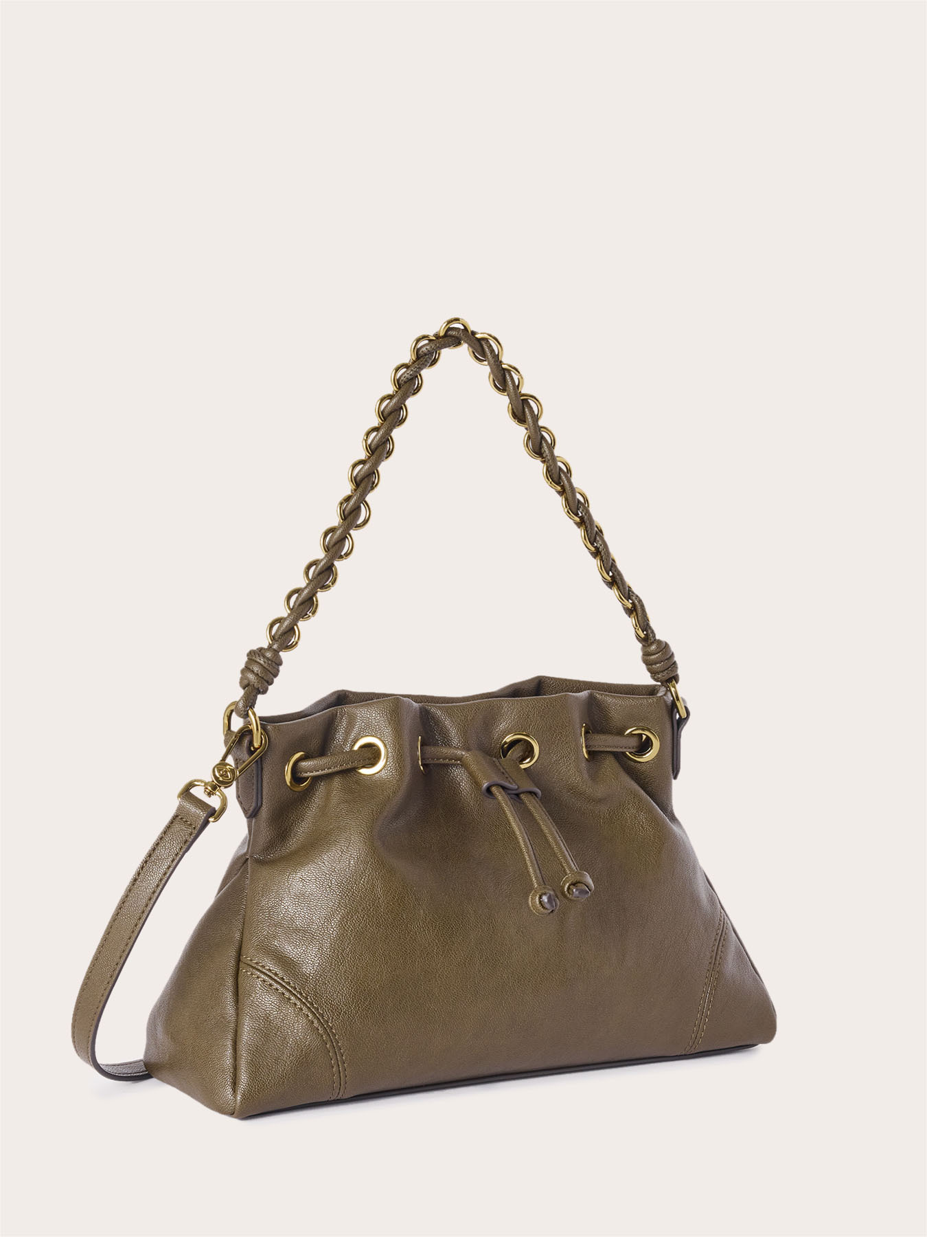 Borsa a secchiello con coulisse e manico a catena image number 2