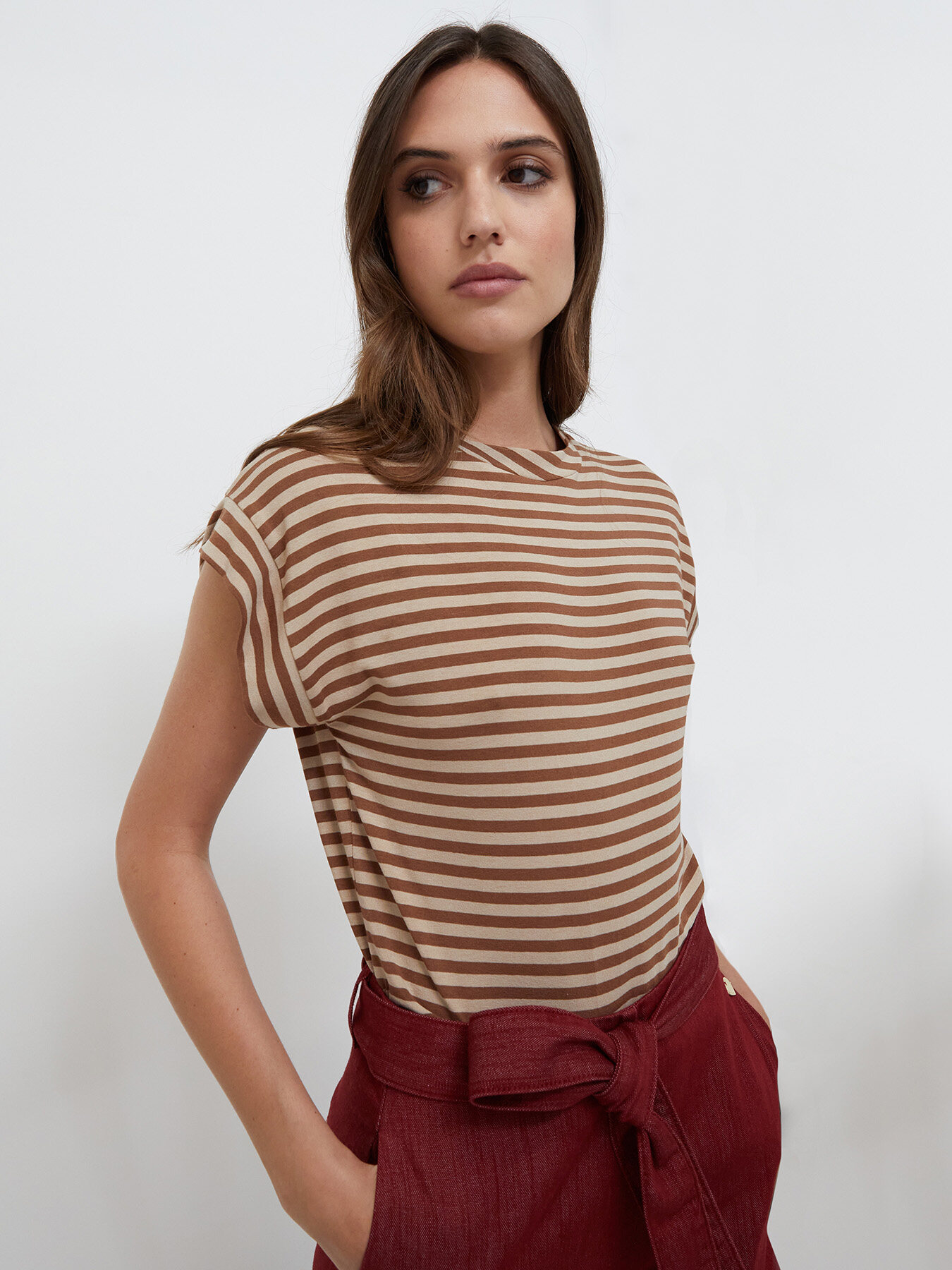 Striped boxy T-shirt image number 0