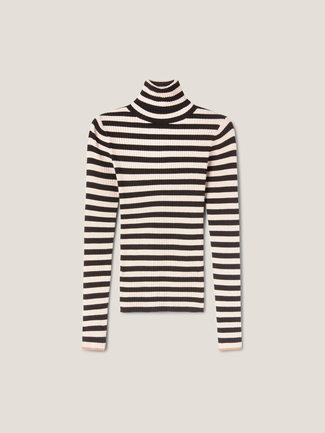 Gerippter Rollkragenpullover mit kontrastierenden R&auml;ndern image number 3