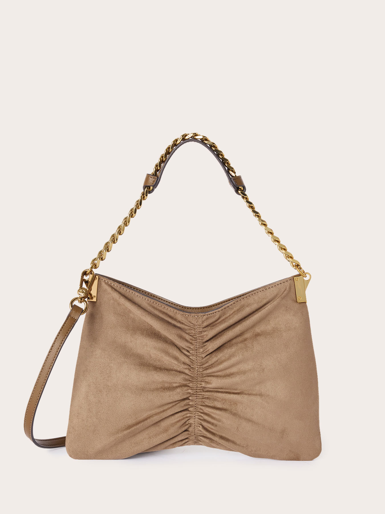 Draped shoulder bag with chain image number 0