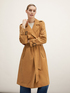Peached effect long trench coat image number 3