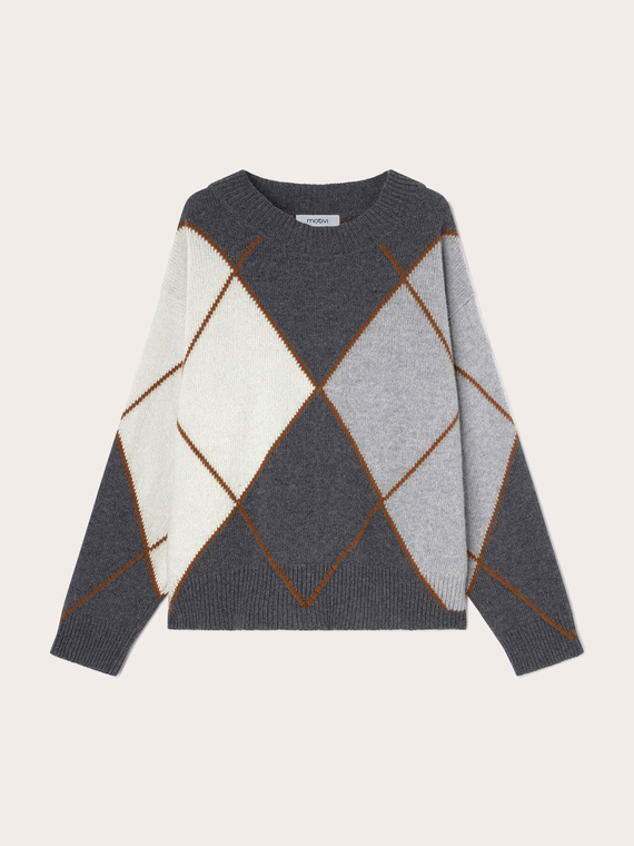Strickpullover aus Wollmischung mit Argyle-Muster