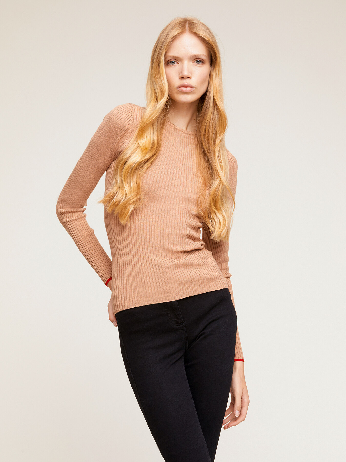 Ribbed crew-neck sweater image number 0