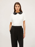 Bluse mit kurzen &Auml;rmeln und kleinem besticktem Kragen image number 0