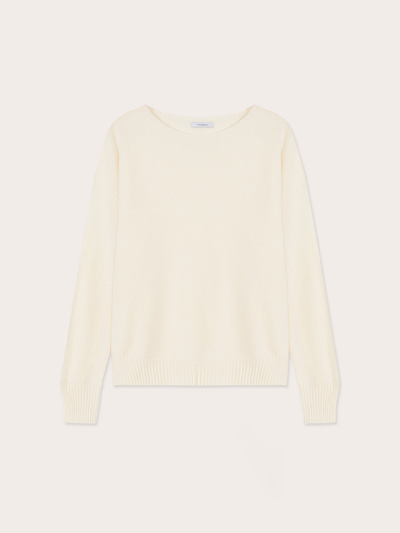 Wool boat-neck sweater