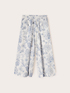 Pantaloni trei sferturi din bumbac cu broderie florală image number 4