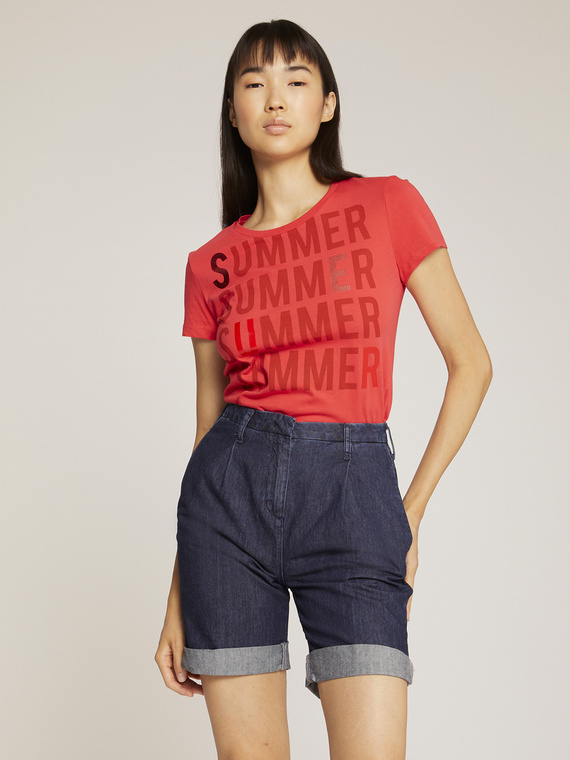 Motivi T-shirt maniche corte in jersey stampa lettering Donna