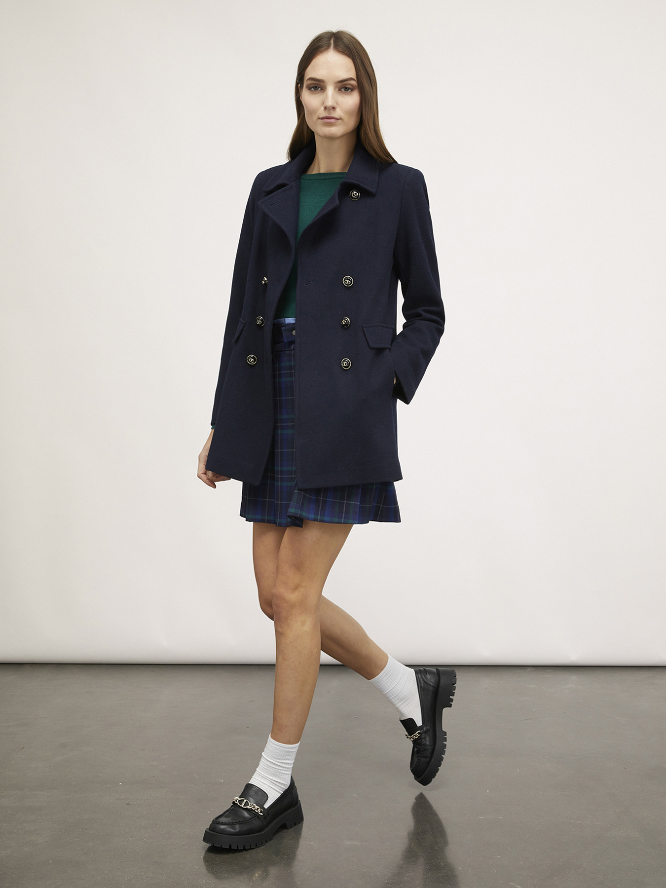 Wool blend double-breasted coat image number 1