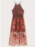 Langes Kleid aus Satin mit Print image number 4