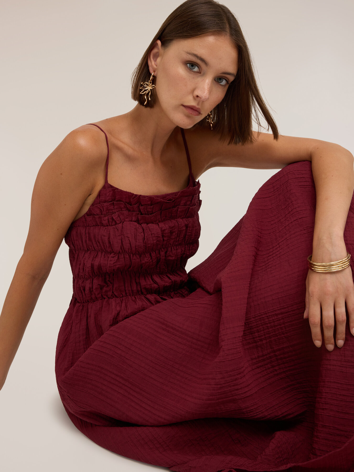 A-Linien-Kleid mit gerafftem Oberteil image number 3