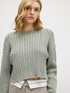 Distressed-effect cabling pattern sweater image number 2