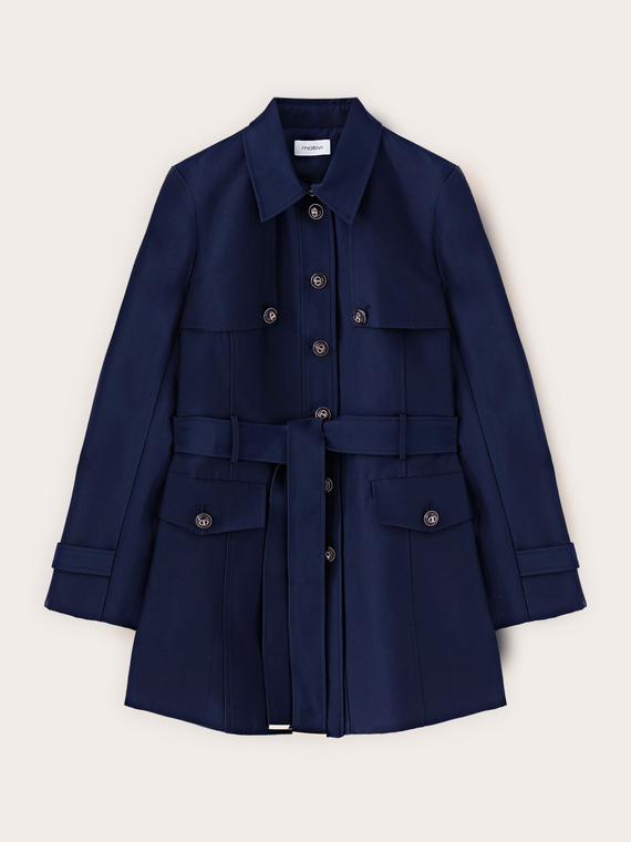 Trenchcoat aus Baumwollmischung mit G&uuml;rtel