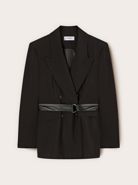 Blazer crois&eacute; avec ceinture