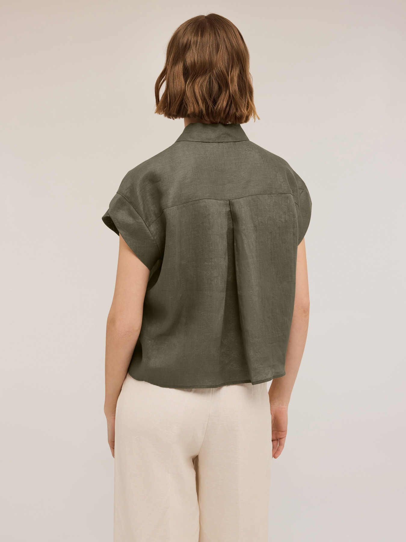 Camicia maniche corte in lino image number 1