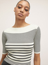 Jacquard ribbed striped sweater image number 2