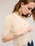 Openwork cardigan in fine knit image number 3