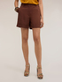 Short en m&eacute;lange de lin avec revers image number 0