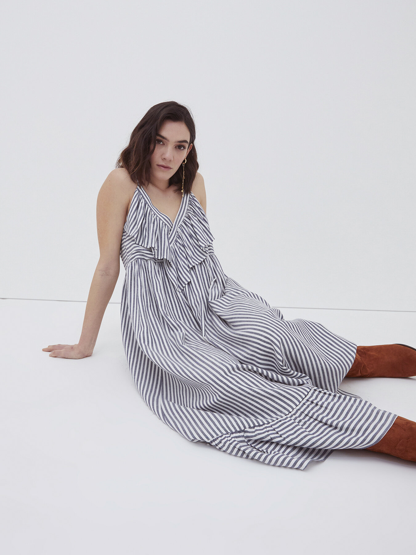 Robe longue &agrave; rayures image number 1