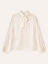 Satin bow blouse image number 4