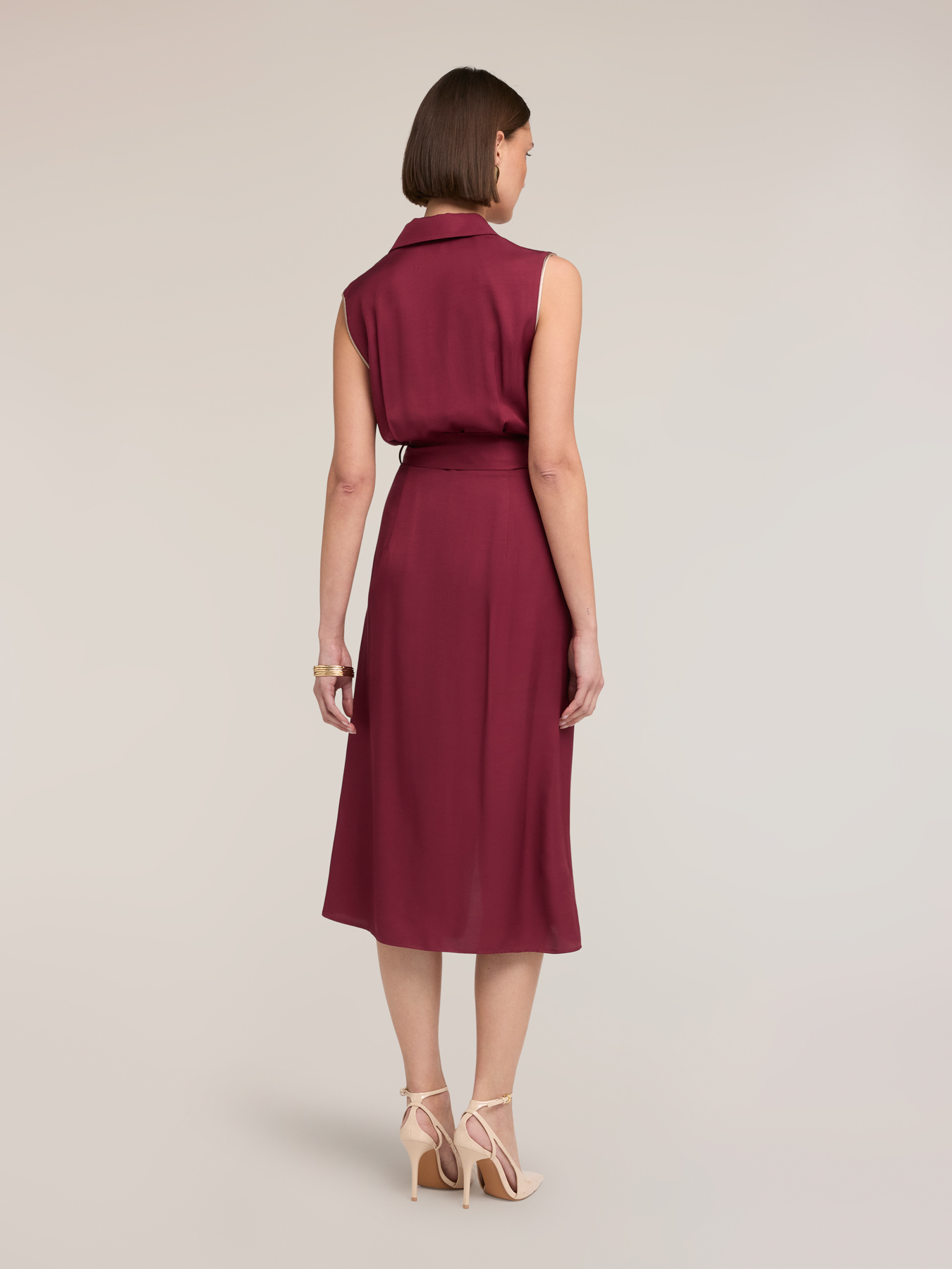 Belted twill shirtdress image number 1