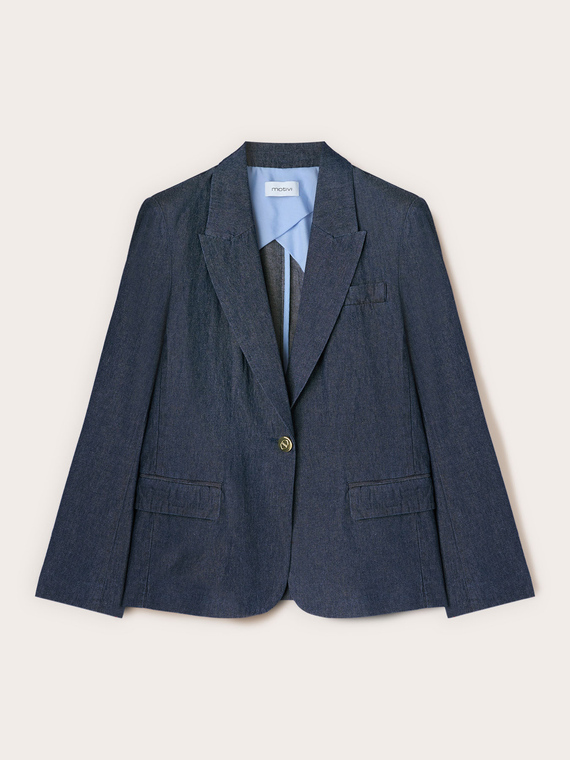 Einreihiger Blazer aus Chambray