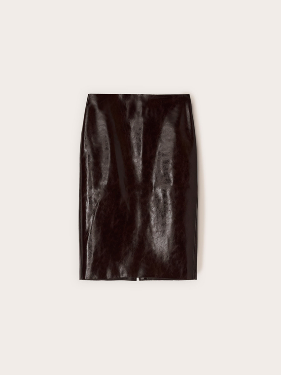 Midi bodycon skirt in coated fabric
