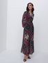 Robe avec jupe pliss&eacute;e imprim&eacute; cha&icirc;nes image number 0