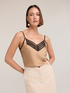Satin top with tulle trim image number 3