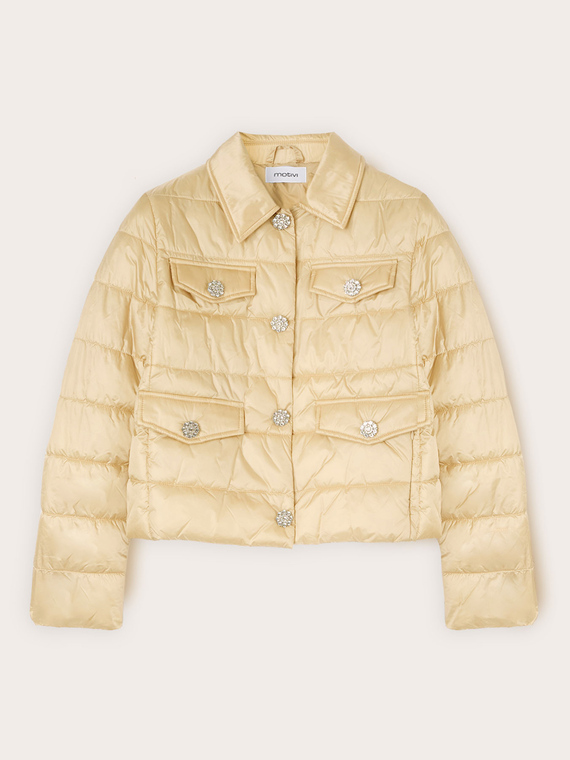 Geacă scurtă lightweight cu nasturi bijuterie