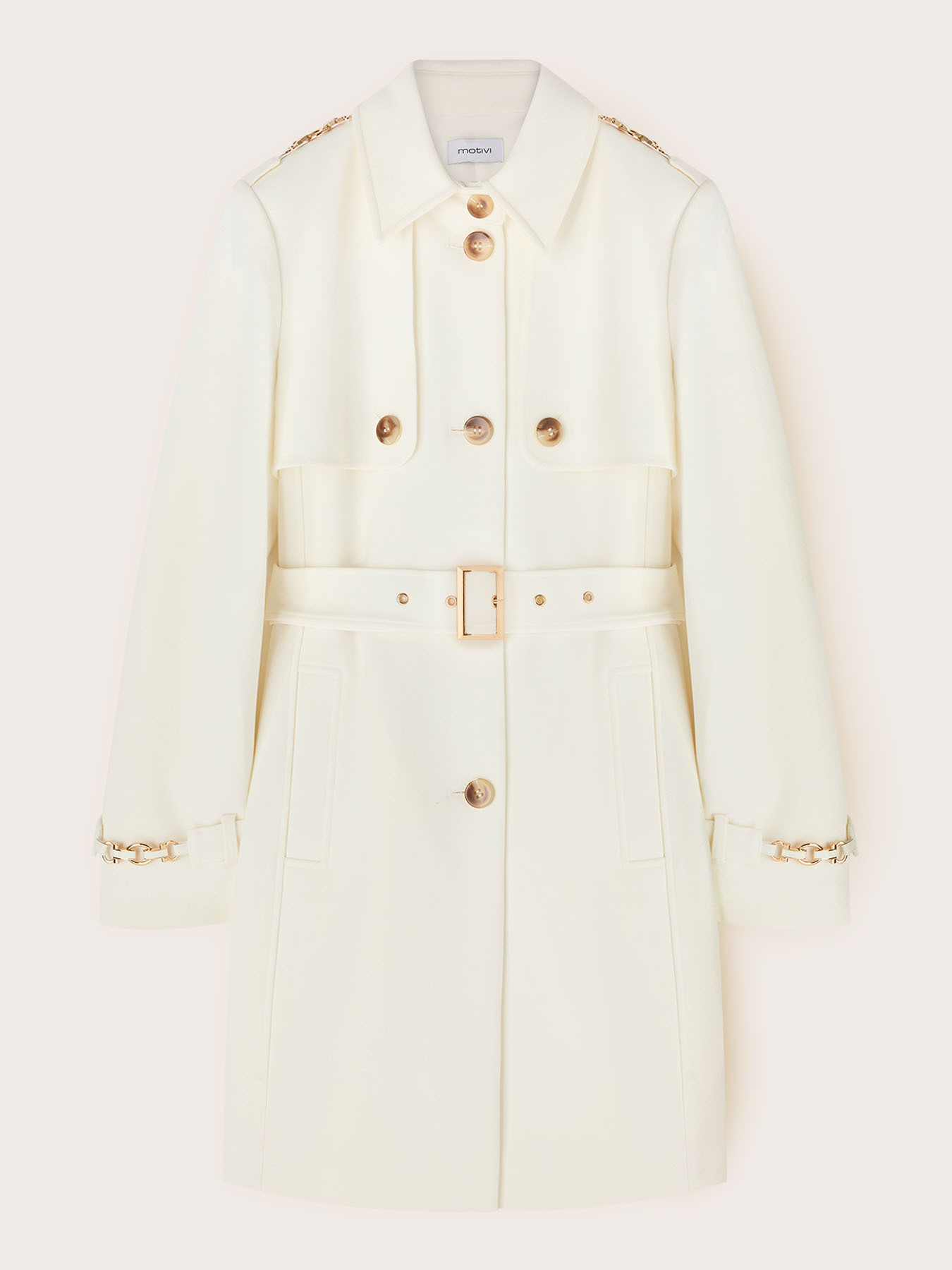 Belted viscose blend trench coat image number 4