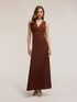 Long cr&ecirc;pe de chine dress with ring image number 2