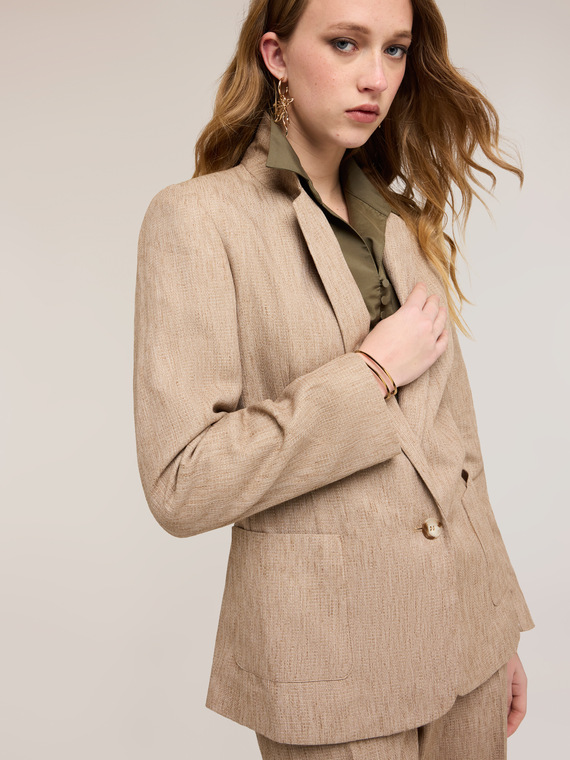 Blazer monopetto misto lino