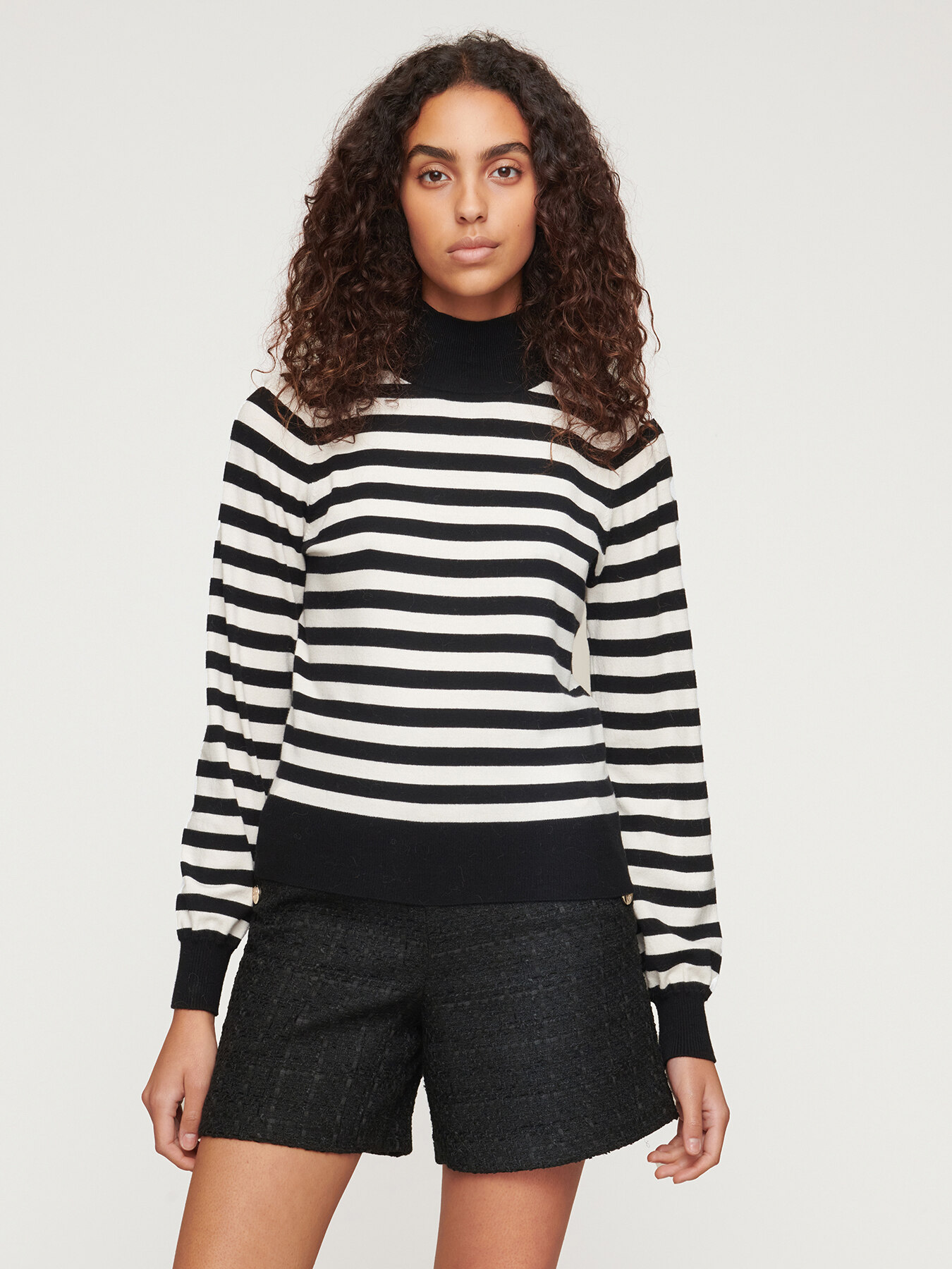 Striped turtleneck sweater image number 0