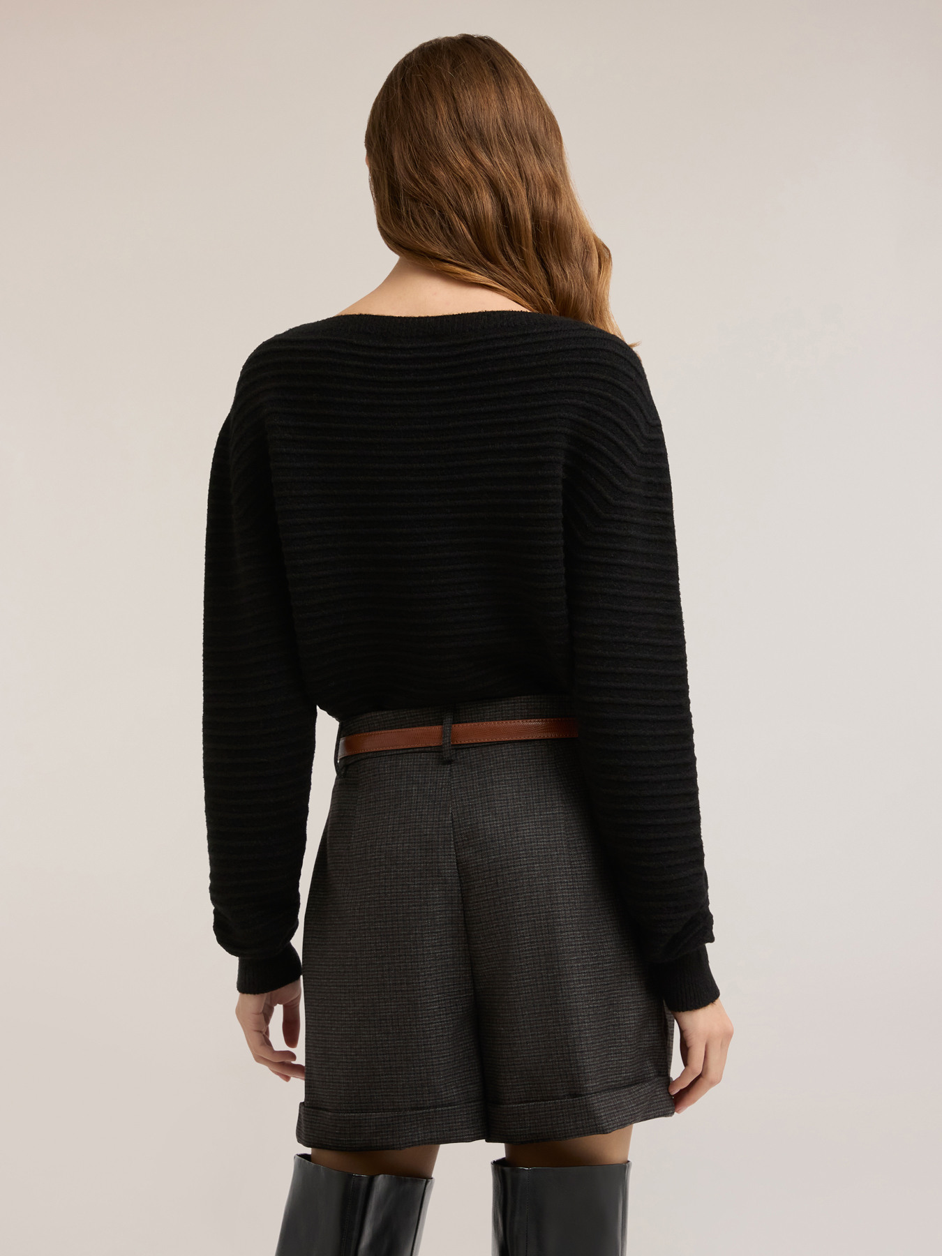 Tricou cu nervuri din amestec de viscoză image number 1