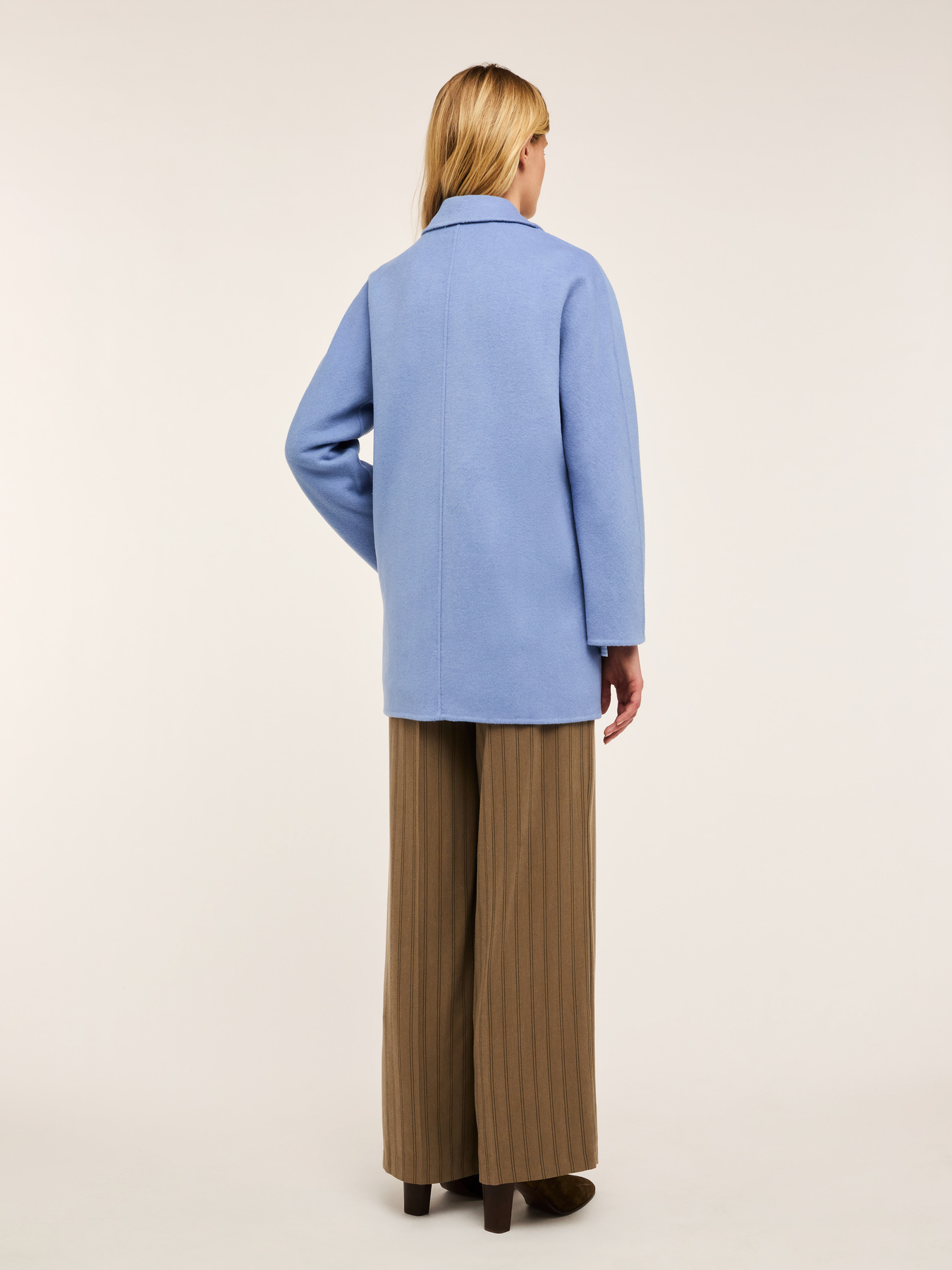Double-breasted double cloth coat image number 3