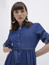 Vestito lungo chemisier in chambray image number 2