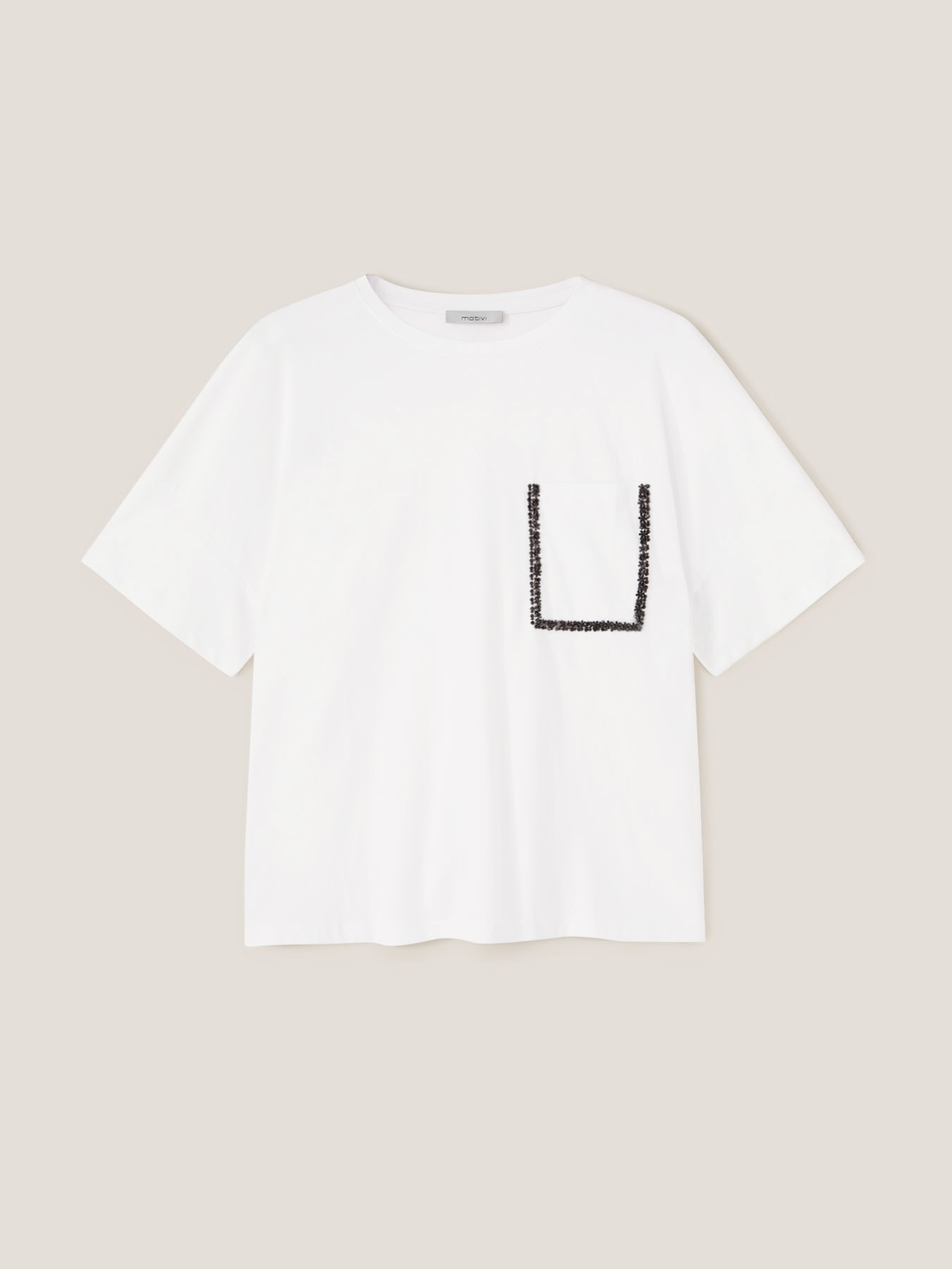 Oversized T-shirt with embroidered breast pocket image number 3